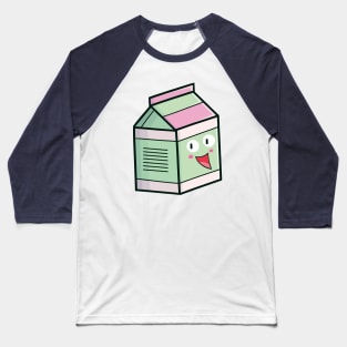 Cute Green Pink Milk Box Baseball T-Shirt